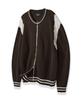 Nodu Varsity Two-Way Zip-Up Knit [Brown]