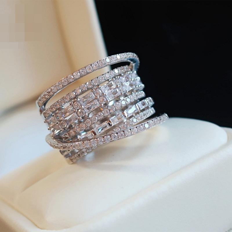 

Новое сверкающее обручальное кольцо с кубическим цирконием для женщин, геометрический квадратный дизайн, роскошные модные женские кольца, праздничное ювелирное украшение, подарок 9