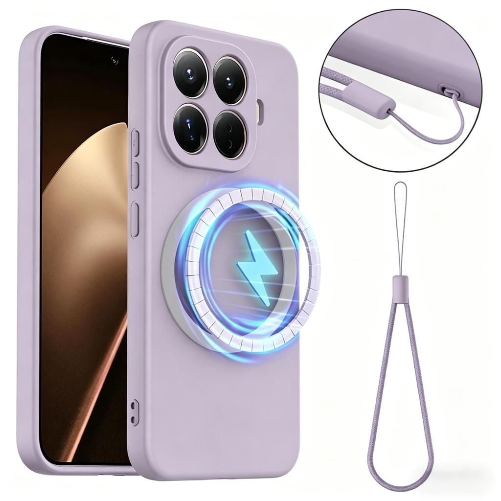 Etui z płynnego silikonu o wrażeniu skóry dla Xiaomi 15T Pro 14T/13T Pro 17 Pro Max 15 Ultra POCO X8 Pro Max M8 Pro F8 Ultra Magnetyczne Pokrowiec
