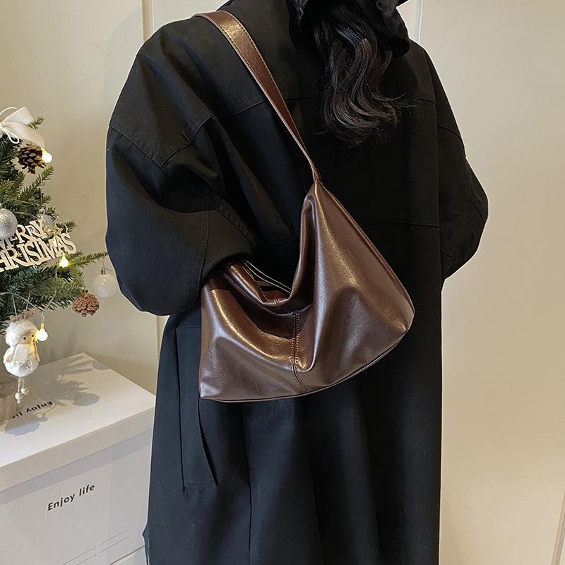 Retro Commuter Bag Women's 2025 New Maillard Shoulder Bag Large Capacity Work Casual Messenger Tote Bag Tide