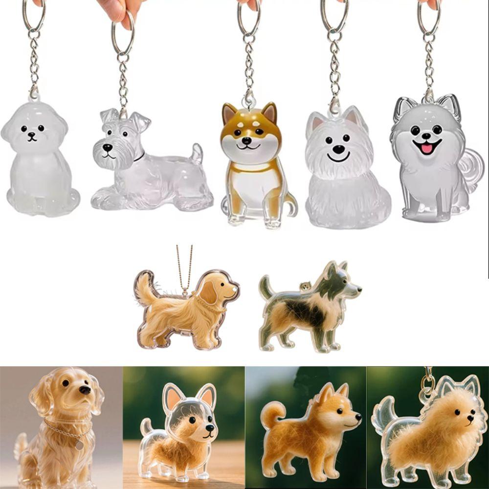 Transparent Dog Fur Storage Pendant Fur Storage Capsule DIY Accessories Portable Souvenirs Keychain Cute Pet Hair Container