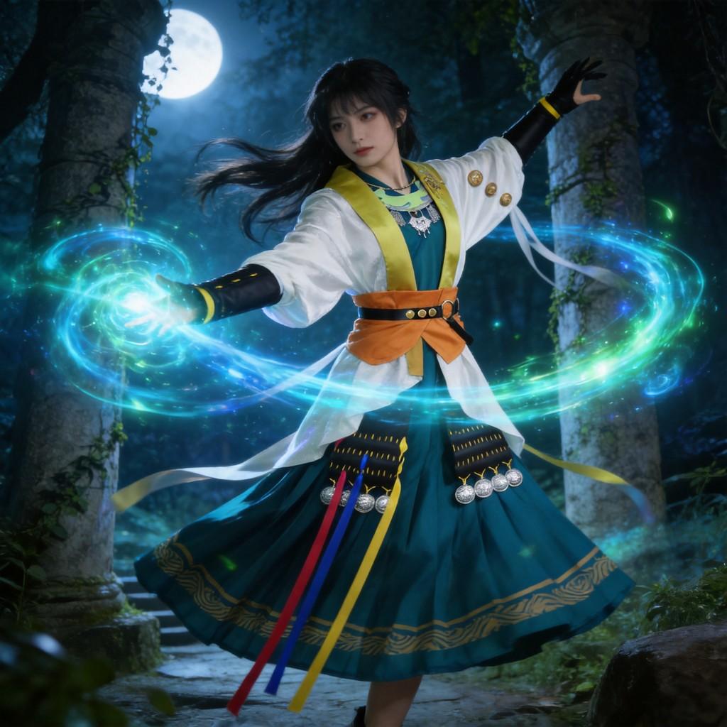 Reverse1999 Liang Yue Cosplay Kostuum Met Satijnen Stof Voor Anime Rollenspel