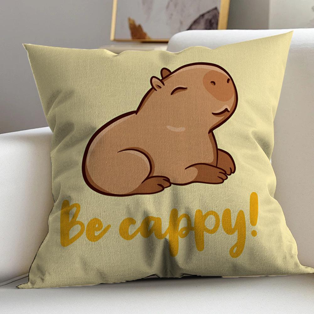 Cute Cartoon Capybara Cushion Cover Pillowcase Upholstery Sofa Throw Pillow Home Decor Pillowcas
