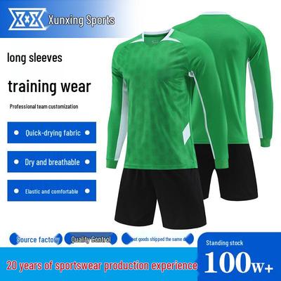 Kelme Langarm Fußball Trainingsanzug - Rundhals, Atmungsaktiv, Frühling/Herbst.