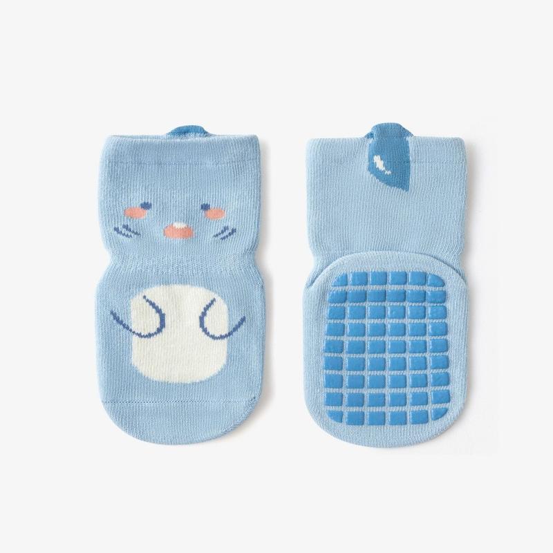 Kids Non-Slip Socks Cute Cartoon Pattern Baby Boys Girls Floor Socks Comfortable Breathable for Toddler Children Spring