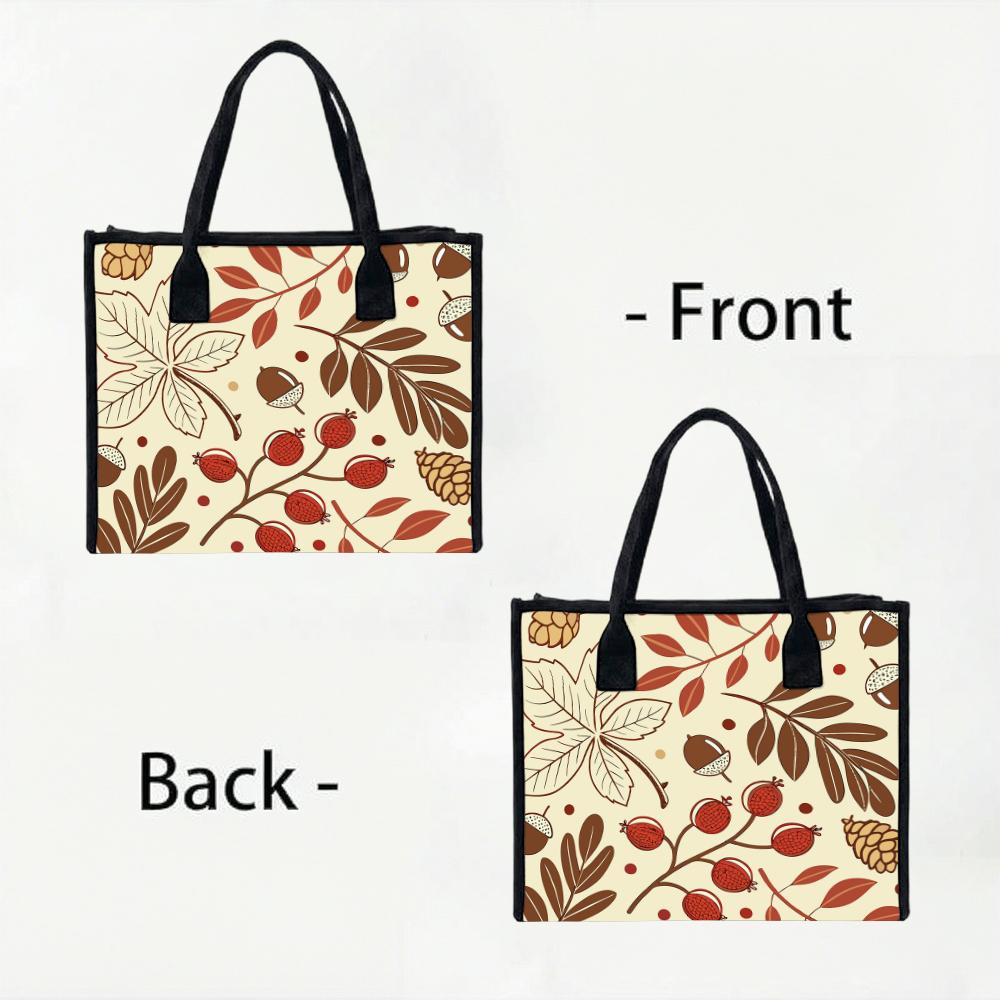 Autumn Leaves Print Tote Bag Casual Large Capacity Daily Shopping Handbag