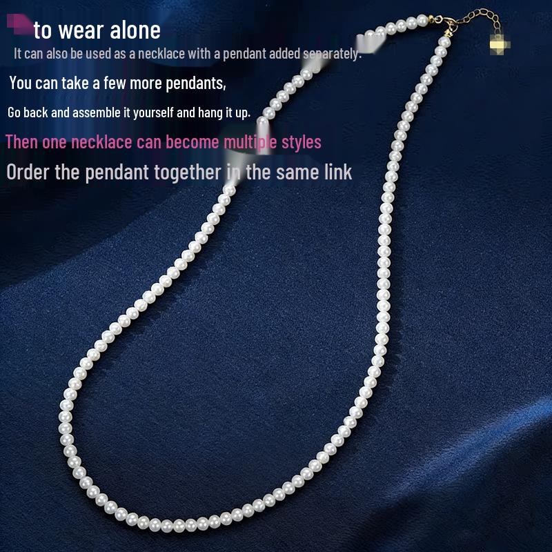 Elegant Faux Pearl Layered Necklace for Women - Versatile Clavicle and Sweater Chain