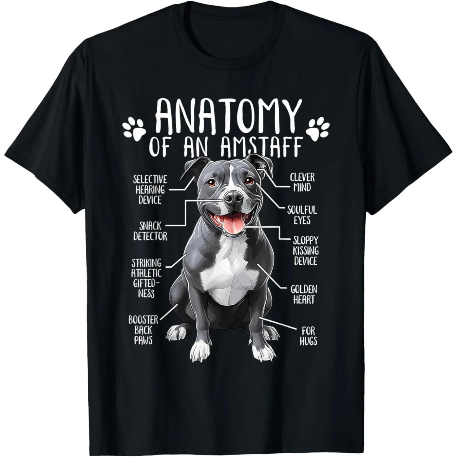 

Anatomy of A Staffy Staffordshire Bull Terrier Dog T Shirts Women Humor Streetwear Short Sleeve Clothing Graphic Tshirts Y2K Top 4XL