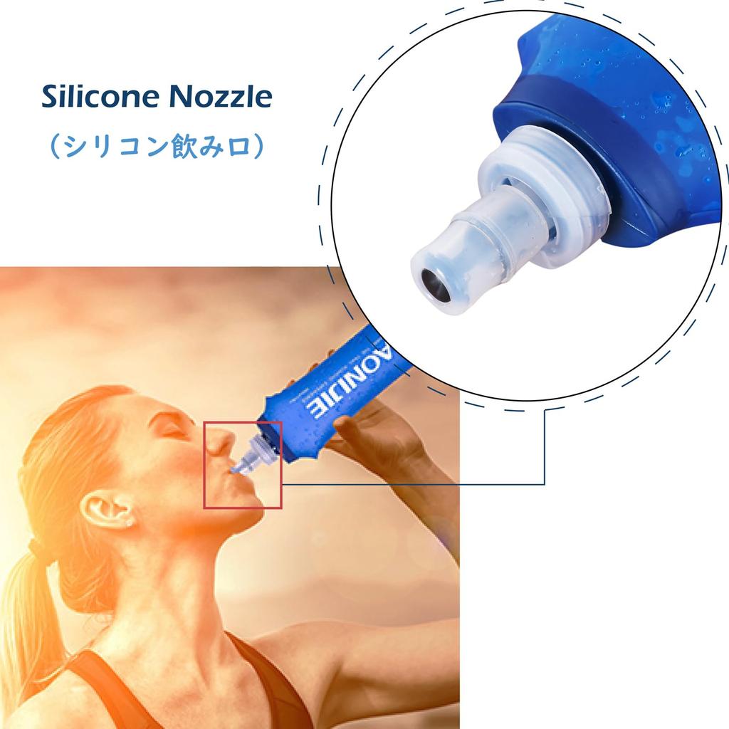 TRIWONDER TPU Foldable Water Sports Bottle for and Hydration Packs Bottle, Jogging, Marathons, Cycling, (500ml - 2-Pack)