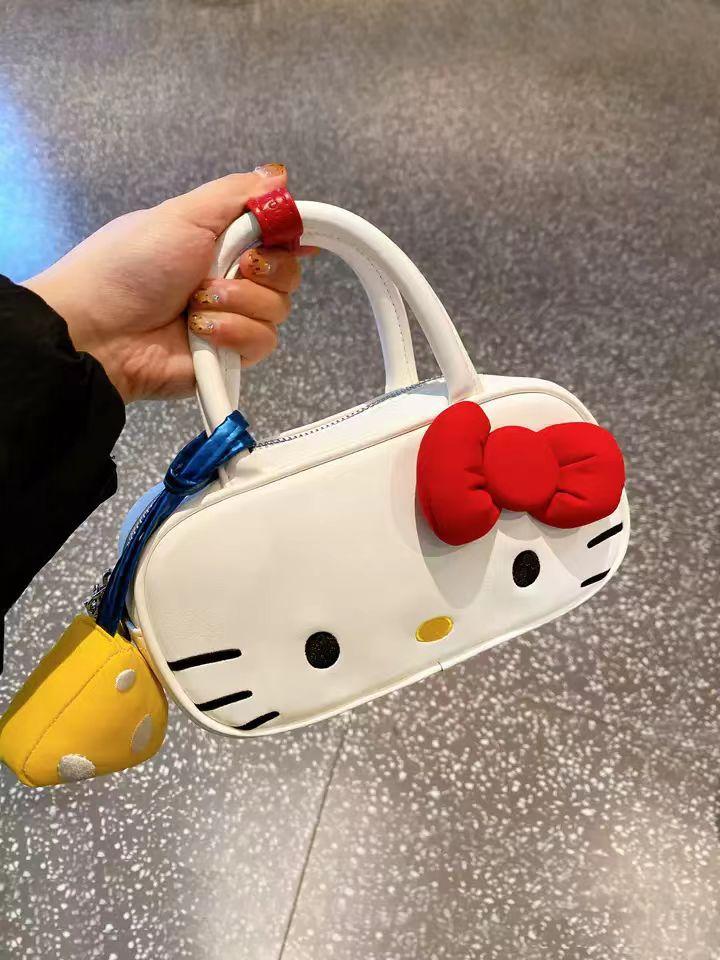 Новая коллаборационная сумка-боулинг Boston от TOUTOU с Hello Kitty, милая женская ручная сумка через плечо