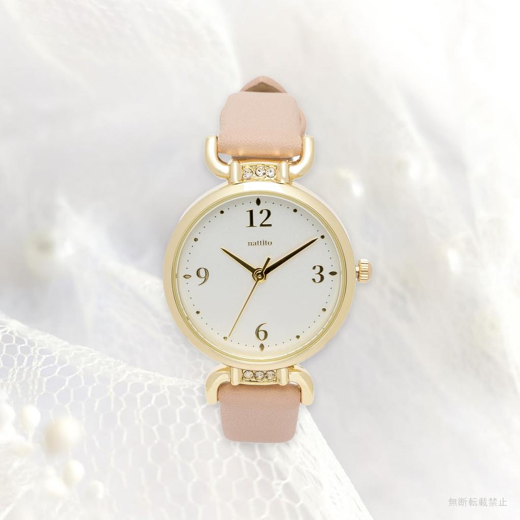 Fieldwork Analog Watch with Leather Strap and Sparkling Juelia Women's Stones, Pink, JN044-2