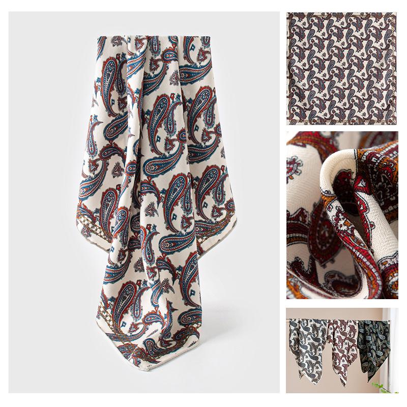 Women's Elegant Double-Sided Silk Wool Scarf - Light Luxury Shawl for Gift or Sun Protection