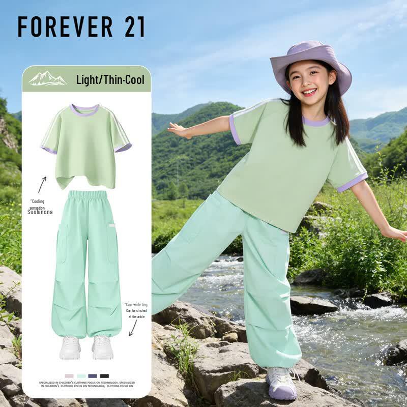 Летний комплект с коротким рукавом для девочек FOREVER21 2026 170