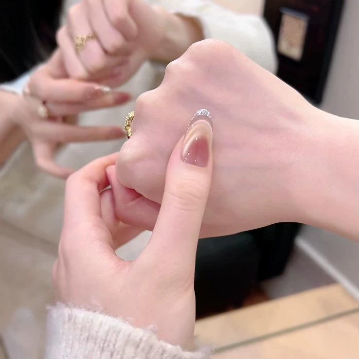 Handmade Nude Pink Gradient Rhinestone Press-On Nails: 2026 Long, Detachable French Tips