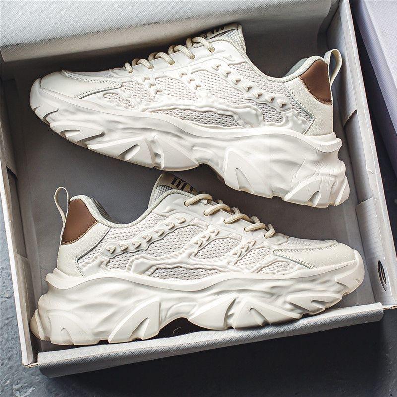 New Breathable Mesh Shoes Men's Korean Version Trendy Versatile Thick Soled Sports Shoes