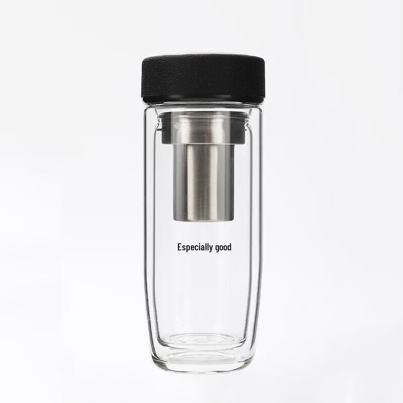 Yuzheng Double-Layer Borosilicate Glass Travel Mug with Tea Infuser