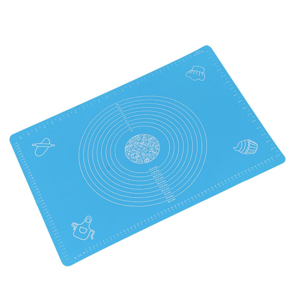 64x45cm High Temperature Resistant Non-Stick Silicone Dough Mat with Scale Baking Tool(Blue )