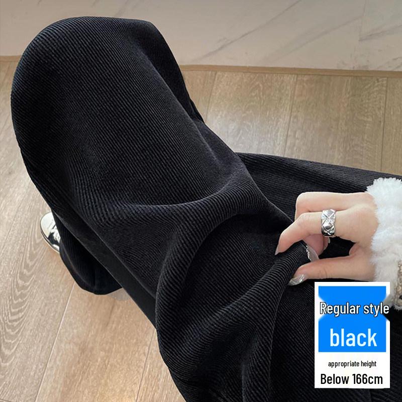 Extra Large High-Waist Chenille Wide-Leg Pants for Women - Spring Casual Straight-Leg Plus Size S (80-100 jin)