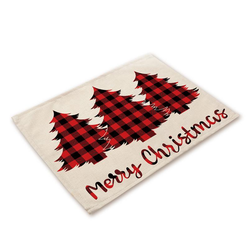 Western Style Stain-Proof Linen Placemat - Heat-Insulating and Decorative Christmas Table Mat