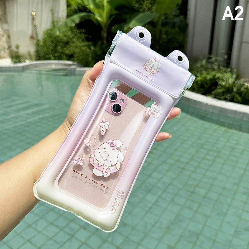 Universelle Cartoon Wasserdichte Handyhülle Tasche Schwimmen Unterwasserfotografie Luftpolster Wasserdichte Tasche Hängende Tauchtasche