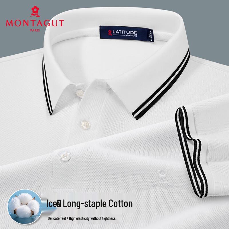 MONTAGUT Men s Ice-Cool Long-Staple Cotton Pique Polo Shirt 50