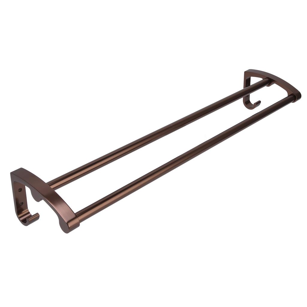 Towel Bar Rust Proof Double Layer Rose Gold Wall Mounted Towel Rack with Hook for Bathroom Kitchen