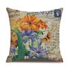 Linen Pillowcase American Rustic Rose Sofa Cushion Cover Retro Style Car Home Soft Decoration