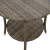 Outdoor Lounge Chairs Set of 2 with Table Grey Poly Rattan