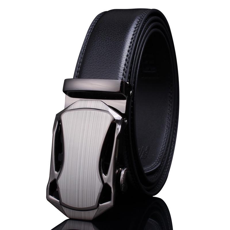 Cintura da Uomo in Vera Pelle con Fibbia Automatica - Design Casual e alla Moda in Pelle Bovina
