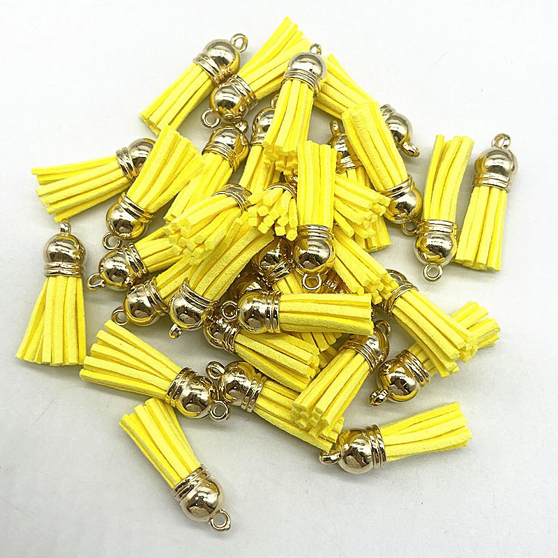 New 10pcs 38mm Vintage Leather Tassels DIY Keychain Cellphone Straps Pendant Tassels for Jewelry Earrings Findings Accessories
