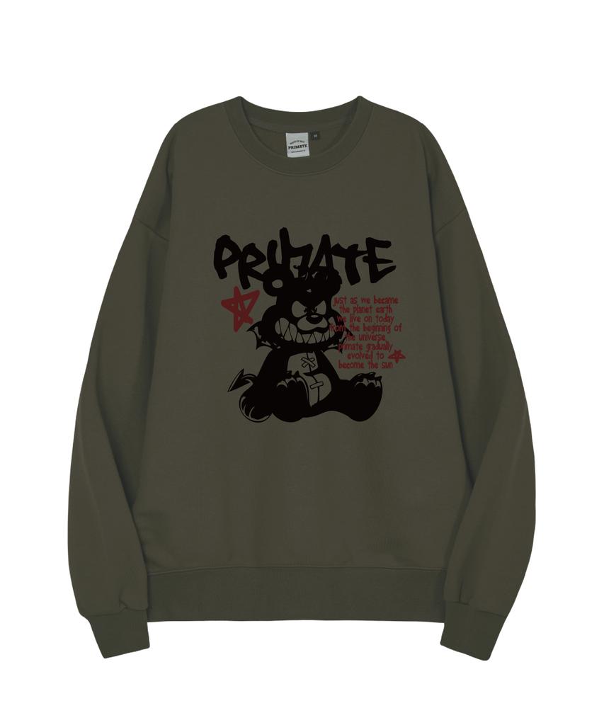 PRIMATE [Fleece-Lined/Non-Fleece-Lined] Bad Baer Oversized Sweatshirt 6 Colors (Type A)