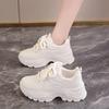 Platform Dad Shoes Women's Spring and Autumn New Leather Waterproof Sports Casual Shoes Dad Shoes