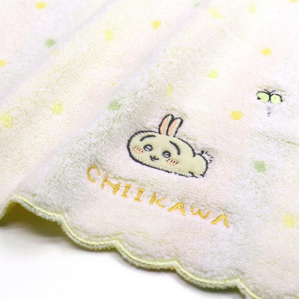 Chiikawa Towel Dot Pattern 27108002 25cm Wide X 25cm Long Women's Handkerchief, (27108002B), Yellow, Approx.