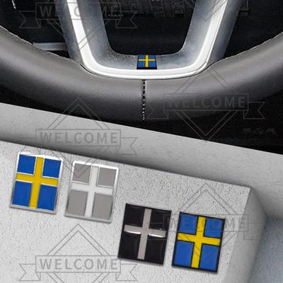 3D Car Stickers Sweden Flag Emblem Auto Steering Wheel Badge Interior Decal For XC60 V70 C70 XC40 V40 EX30 V60 Accessories