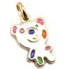 [K4517] - Gold-plated Multi-colored 'Bear' Pendant