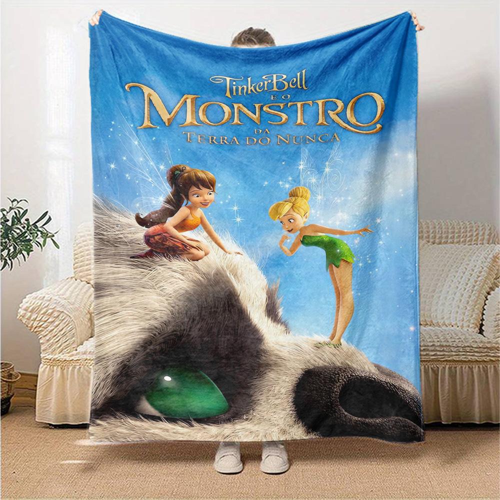 Tinker Bell Great Fairy Rescue Flannel Blanket Super Soft Warm Cozy Blanket For Sofa Bed Office Travel Allseason Home Decor Gift