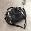 2026 Neue Mode Retro Stil Metallnieten Tragetasche Damen Handtasche Große Kapazität Motorradtasche Abnehmbarer Schultergurt