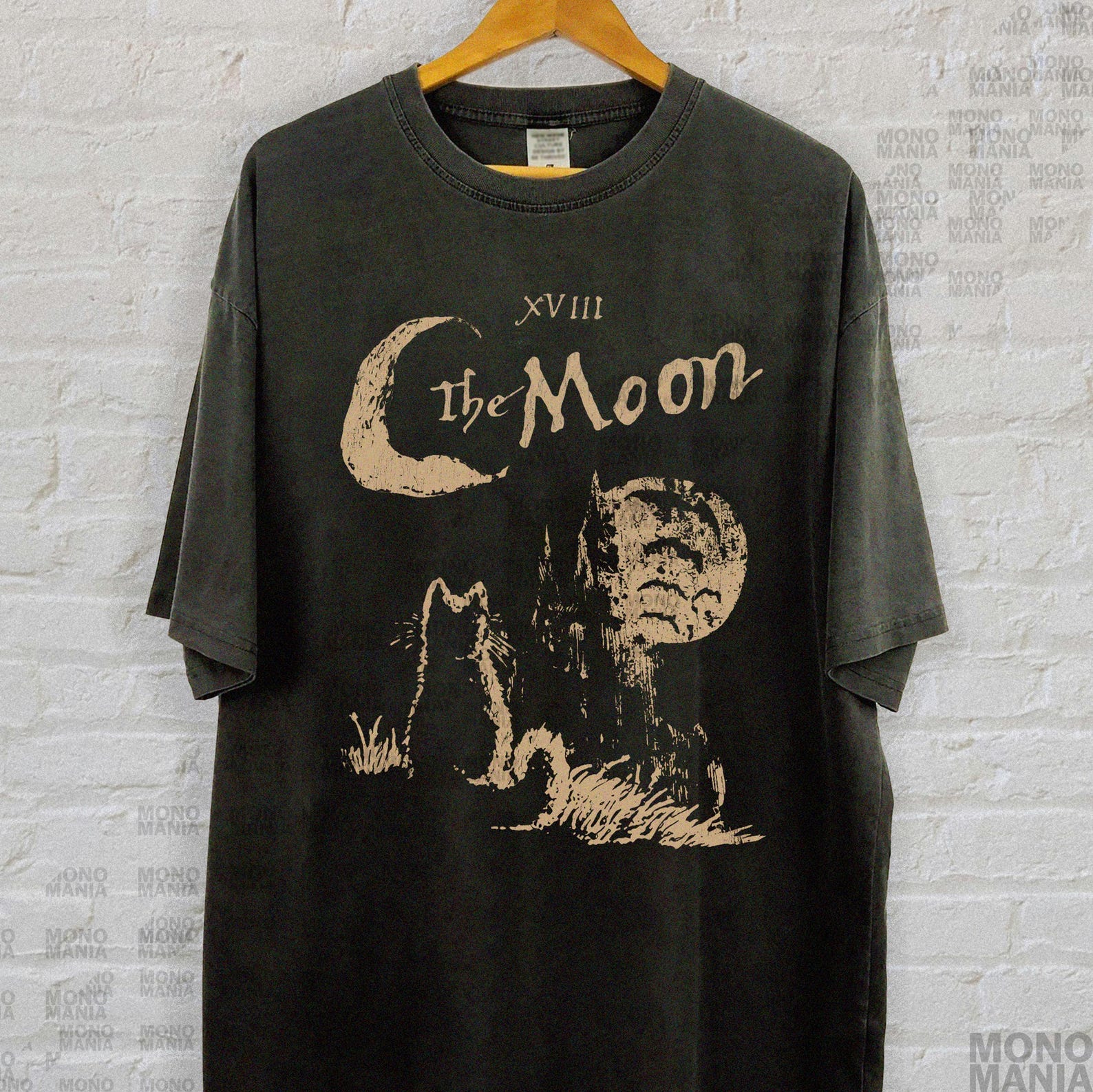 The Moon Cat T-shirt, 90s Alt Indie Rock, tarot shirt, witchy Gifts, Cat Lover gift, witch tshirt, goth emo shirt, punk horror Halloween tee XL