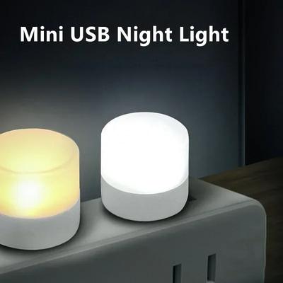 50/1 ks mini USB noční světlo teplé bílé ochrana očí čtecí světlo na knihy USB zástrčka počítač mobilní nabíjení LED noční lampa