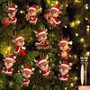 Christmas Tree Hanging Decorations Elk Ornaments, 2D Flat Wooden Cute Reindeer Decoration, Cartoon Holiday Ornaments for Home Deer Pendants