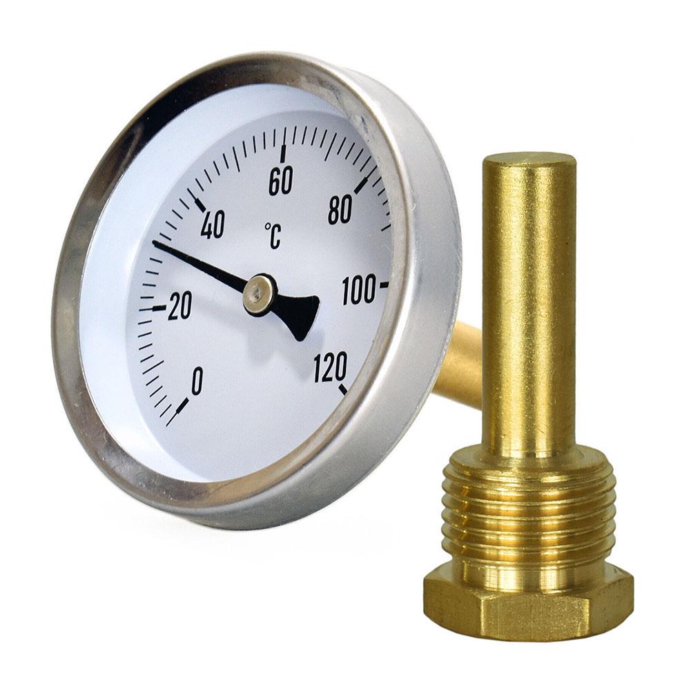 Barbecue Grill Thermometer Dial Diameter 63mm Bimetal Thermometer Temperature Range 0-120 C 63mm Dial Diameter