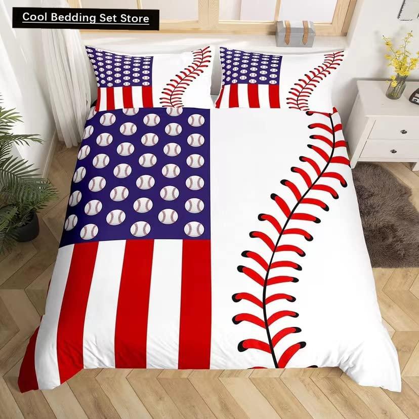 Comforter Baseball Game King Queen Ball Sports Theme Bedding Set Athlete Competitive Polyester Comforter