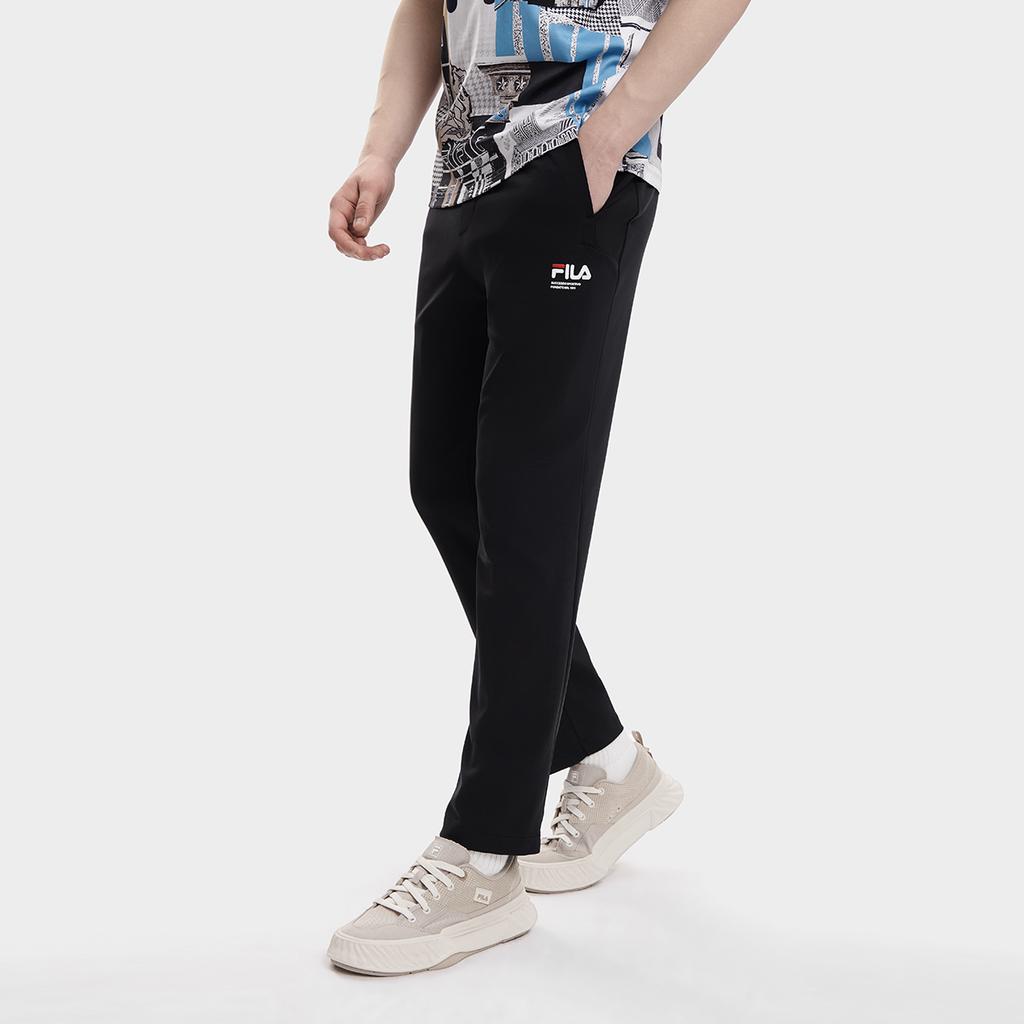 FILA 2023 Autumn New Knit Long Pants Fashion Loose Cuffed Sports Pants Men bottoms Black F11M338606FBK