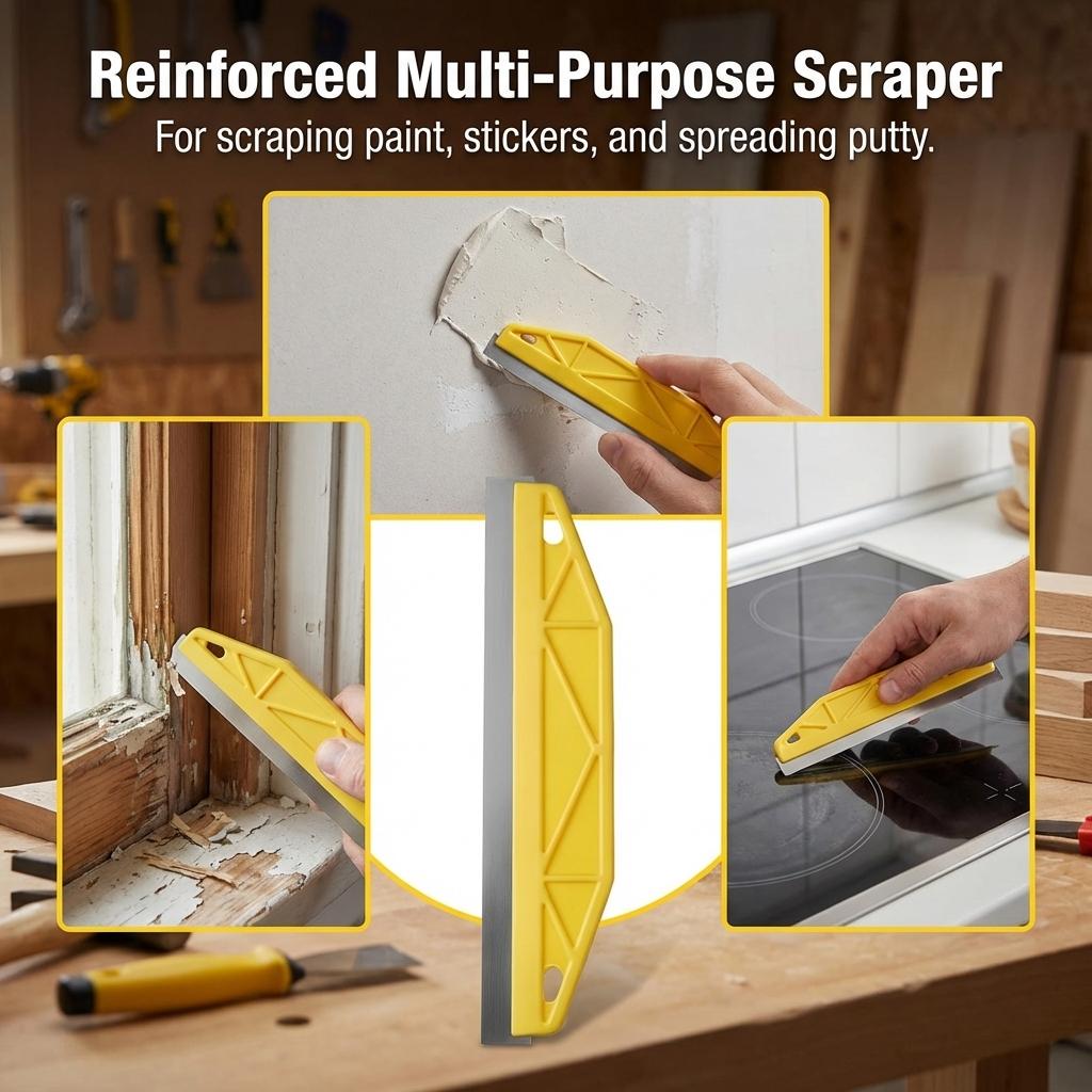 Stainless Steel Wallpaper Cutter Scraper Tool Multifunction Cleaning Trowel Plastic Handle