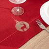 Shiny Reindeer Table Runner With Embroidery Red Christmas 50X100