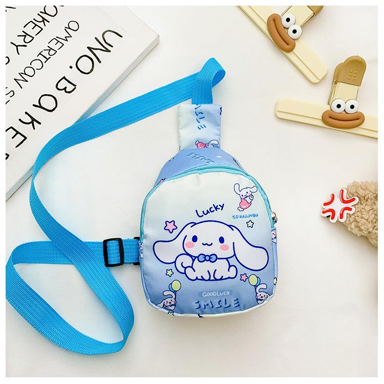 School BagsNew Children's Cartoon Breast Bag, Fanny Pack, Casual Versatile Messenger Bag, Light Change Storage Bag for Travel