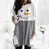 Snowman Print Long-Sleeved T-Shirt Dress for Autumn/Winter 2023