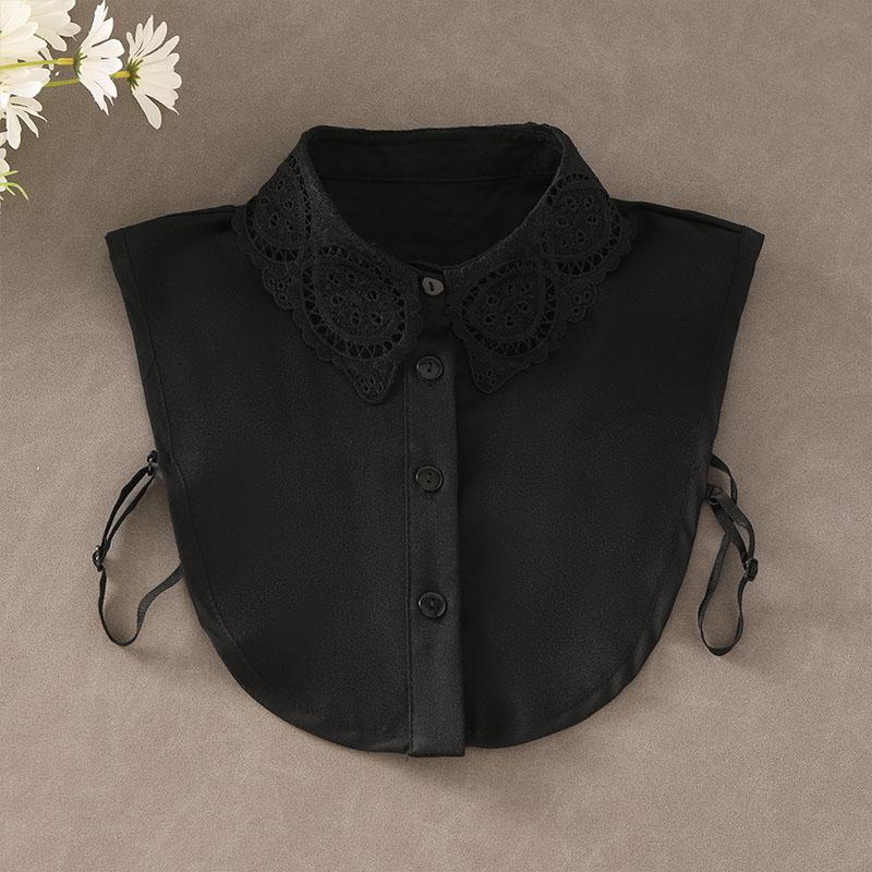 New Fake Collar Shirt Women White Lapel Ruffles Stand False Collar Woman Girls Detachable Collar Lace Removable Half Shirt