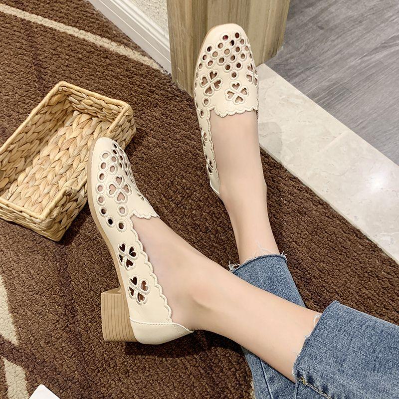 

Женская летняя обувь, прозрачные элегантные туфли на низком каблуке для женщин 2024 года, мокасины с квадратным носком, повседневные прозрачные, шикарные, последние 35