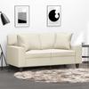VidaXL 2-seater Sofa with Cream Pillows 120 Cm Faux Leather, Sofa, Loveseat, Living Room Sofa, Sofas, Upholstered Sofa, 3200862